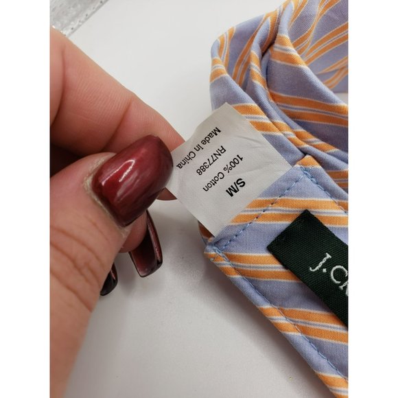 J. CREW Women's Cotton Double Bronze D-ring Preppy Belt Blue Orange Stripe - S/M - Picture 6 of 8